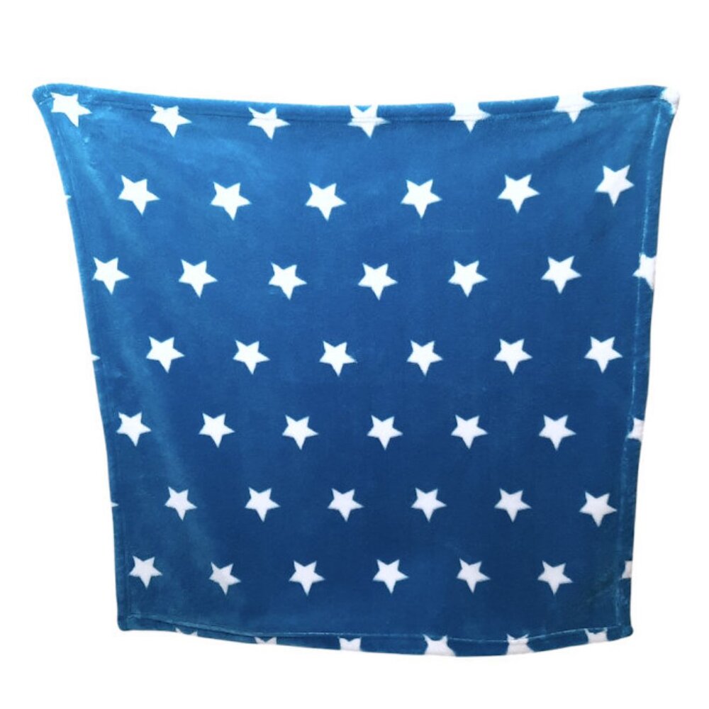 2019 Cloud Island Target White Stars Blue Lovey Security Blanket 31" X 30"